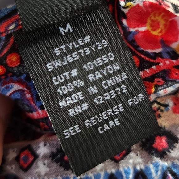 Love Tease Paisley Print Multicolored Kimono Women's Medium M Tassel Trim EUC - Picture 6 of 7